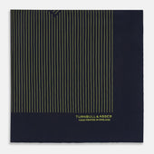 And Yellow Stripe Silk Pocket Square
