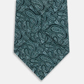 Light Petrol Paisley Silk Tie