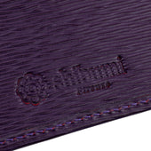Calfskin Leather Credit Card Case Eggplant