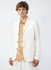 Charlie 29 58 1 Easy Three Button Blazer Off White Gauze