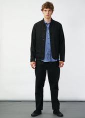 TRYGVE 27-90-2 | Wide Cut Cropped Trousers | Black Canvas
