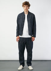 TRYGVE 29-55-3 | Wide Cut Cropped Trousers | Denim Blue