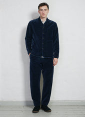 TYGE | Wide Cut Cropped Trousers | Velvet Indigo