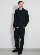 KEN | Casual Trousers | Black Wool Pin