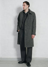 SIGURD 28-59-5 | Long Lined Wool Coat | Grey Tweed