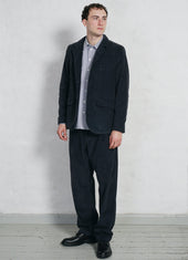 SUNE 28-35-3 | Classic Pleated Trousers | Dusty Navy