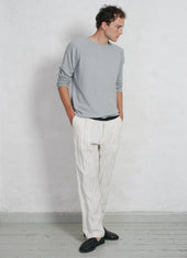 SUNE | Classic Pleated Trousers | Ecru Pin