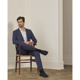 Tolka Donegal Tweed Suit Trousers in Blue Salt & Pepper |