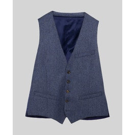 Tolka Donegal Tweed Suit Waistcoat in Blue Salt & Pepper | Magee 1866