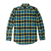 Vintage Flannel Work Shirt - Blue Ash Gold Plaid