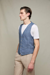 Gilet MIKE tinto capo denim polvere