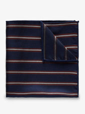 Blue & Burgundy Pocket Square Multi Stripe