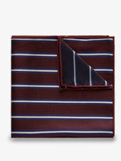 Burgundy Pocket Square Multi Stripe