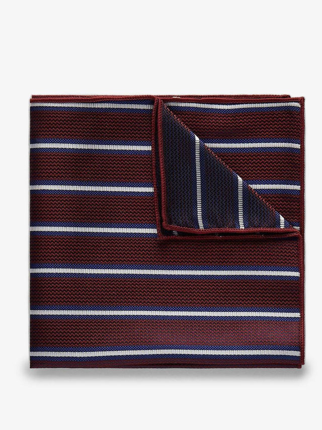 Brown Pocket Square Multi Stripe