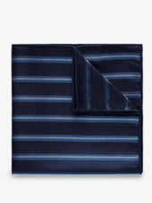 Blue & Light Blue Pocket Square Multi Stripe