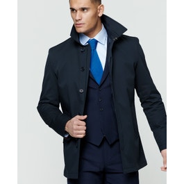 Delvin Water Resistant Mac in Navy | Men's | Magee 1866