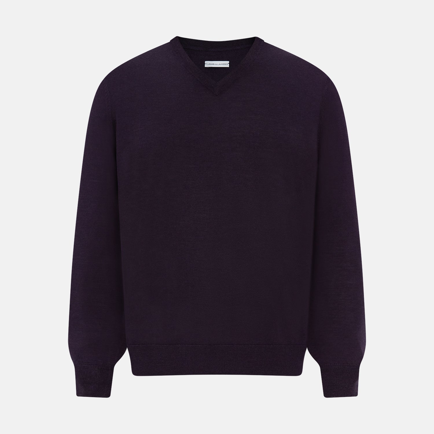 Dark Purple Fine Merino V-Neck Jumper