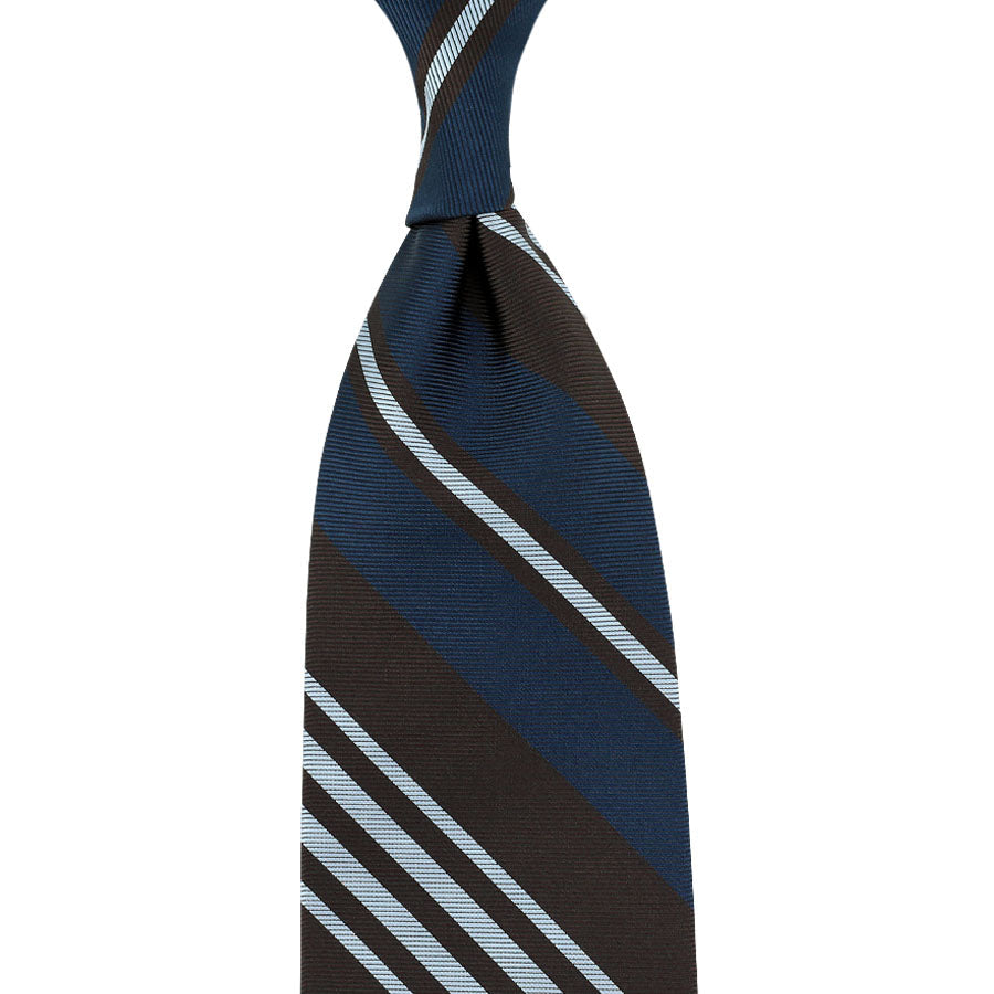 Repp Stripe Silk Tie Navy Espresso