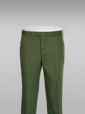 Green cotton supima sport trousers