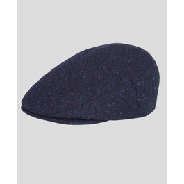 Donegal Tweed Flat Cap in Navy Salt & Pepper | Tweed Caps |