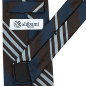 Repp Stripe Silk Tie Navy Espresso