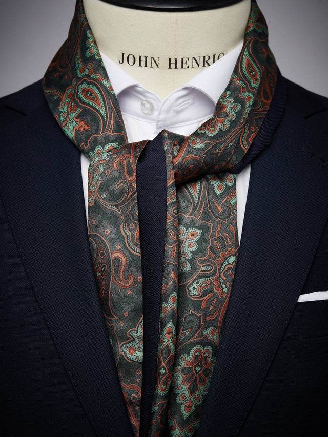 Green Wool & Silk Scarf
