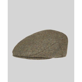 Donegal Tweed Flat Cap in Green Herringbone | Tweed Caps |