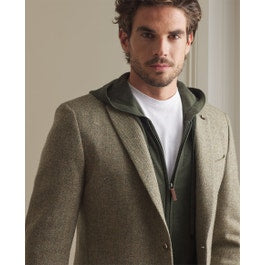 Donegal Tweed Blazer in Moss Herringbone | Tweed Blazers |