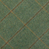 W. Bill Checked Wool Bespoke Tie - Green