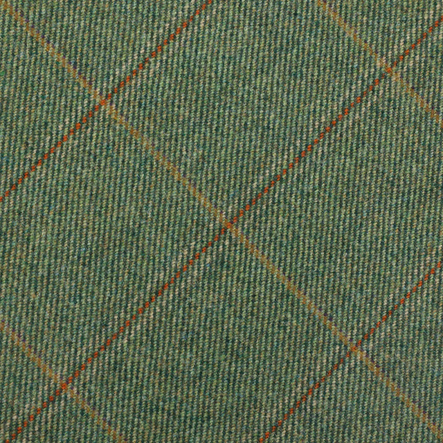 W. Bill Checked Wool Bespoke Tie - Green