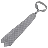 Japanese Houndstooth Silk Tie White Hand Rolled