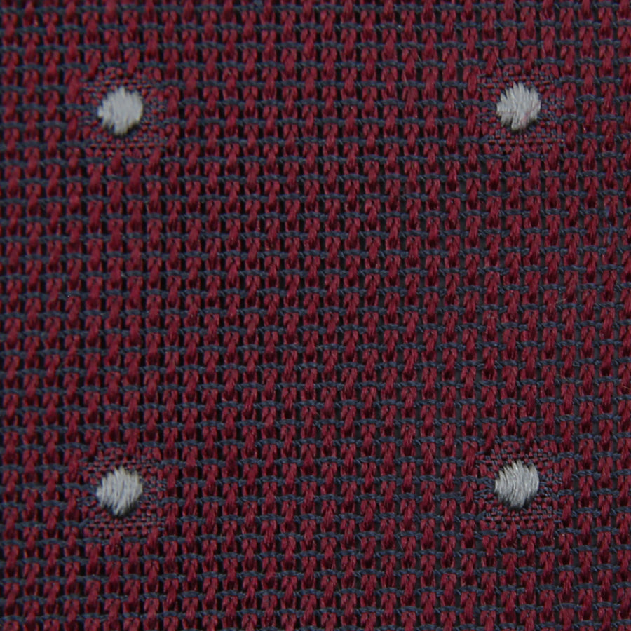 Dotted Grenadine Garza Fina Bespoke Tie Burgundy Grey