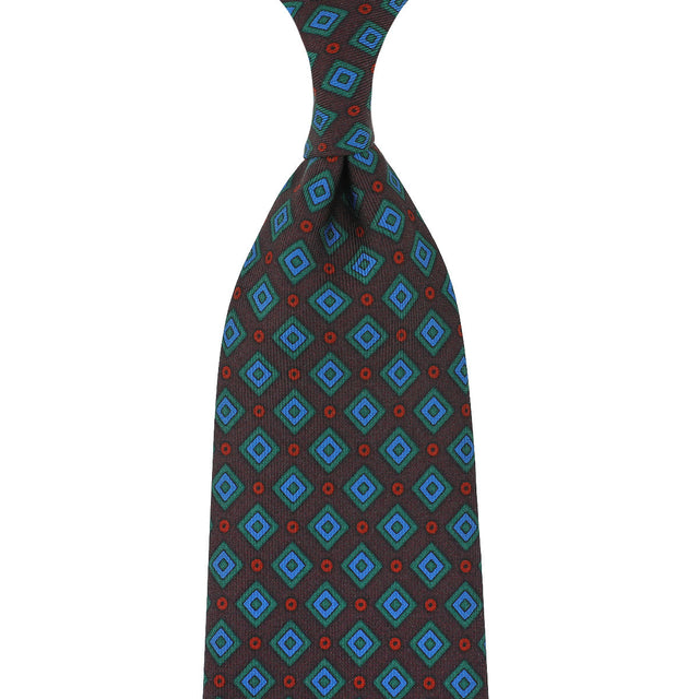 Ancient Madder Silk Tie - Chocolate - Hand-Rolled