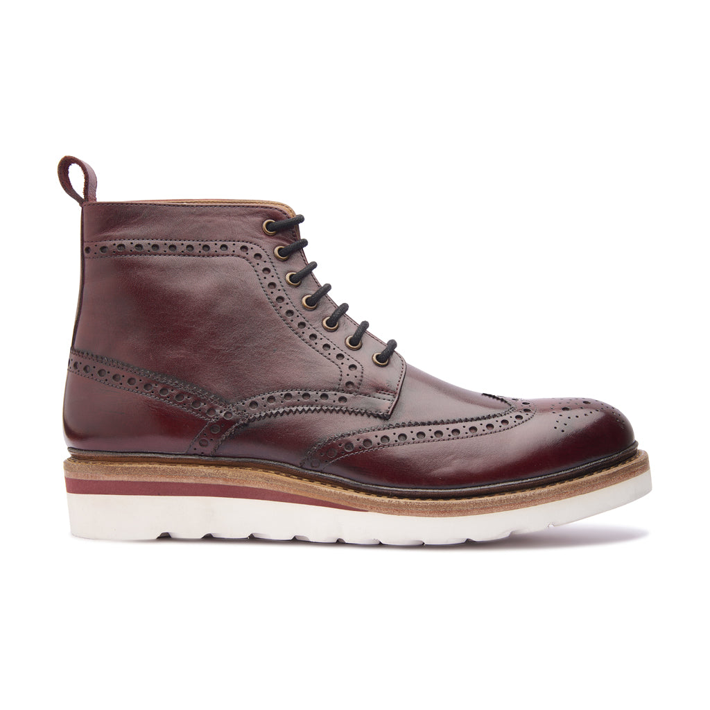 Montero Wingtip Derby Boot Bordeaux Storm Welt Smart Casuals