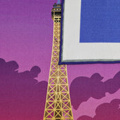 Paris Travel Poster Silk Pocket Square 40x40cm