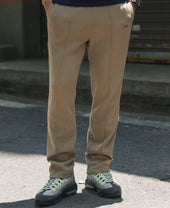 1970s Heavyweight Waffle Knit Jogger Pants - Khaki