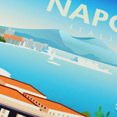 Napoli Travel Poster Silk Pocket Square 40x40cm