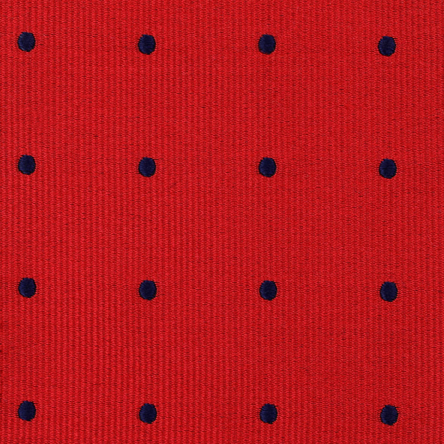 Polka Dot Bespoke Jacquard Silk Tie Cherry