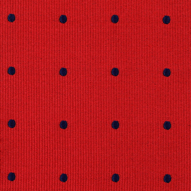 Polka Dot Bespoke Jacquard Silk Tie - Cherry / Navy