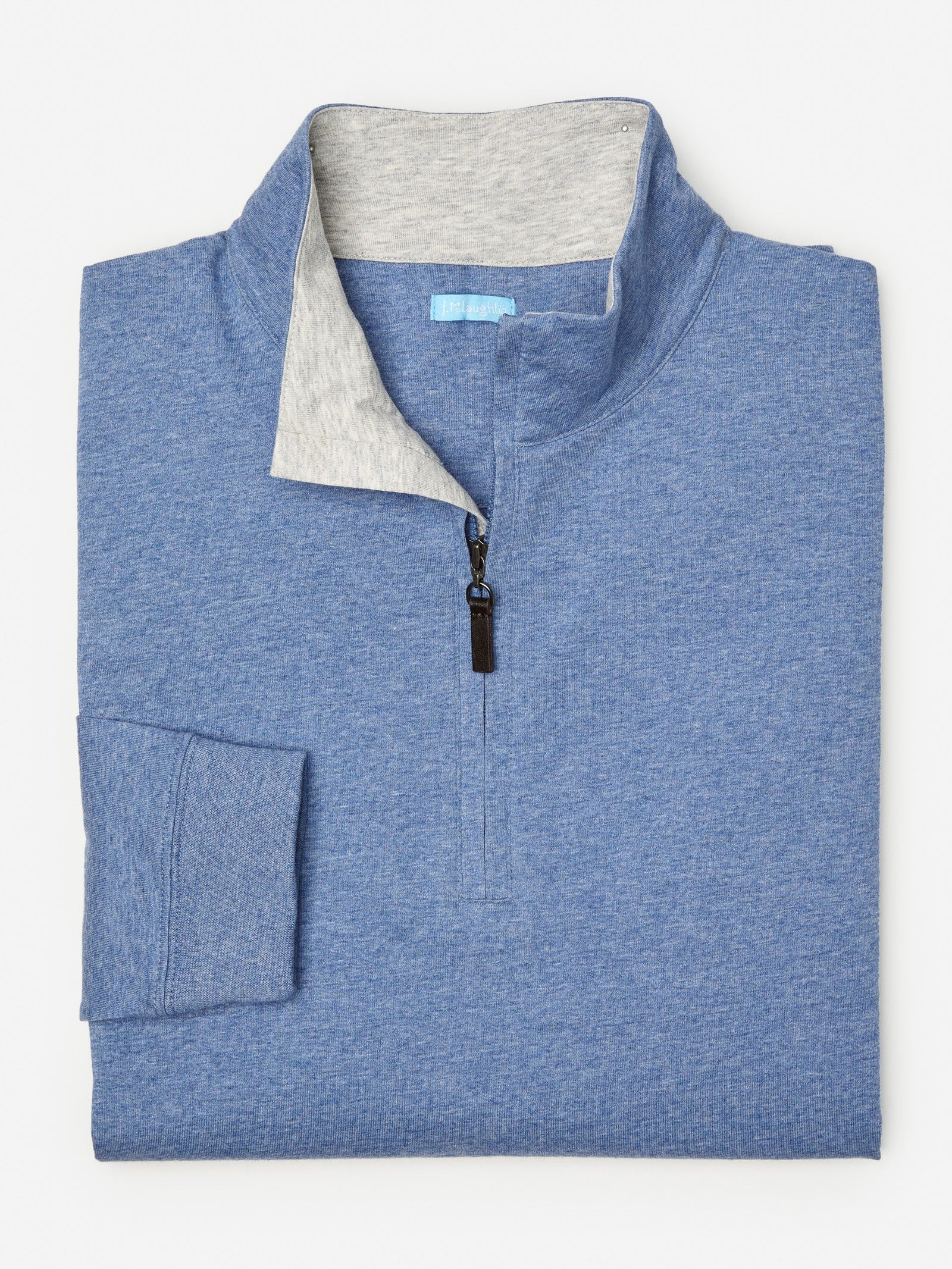 Heather Light Clermont Cotton 1 4 Zip Men S Knits U0026 Polos J Mclaughlin
