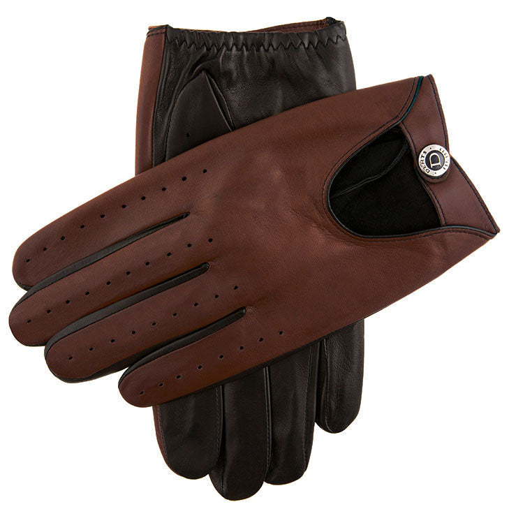 Men S Heritage Two Colour Leather Driving Gloves