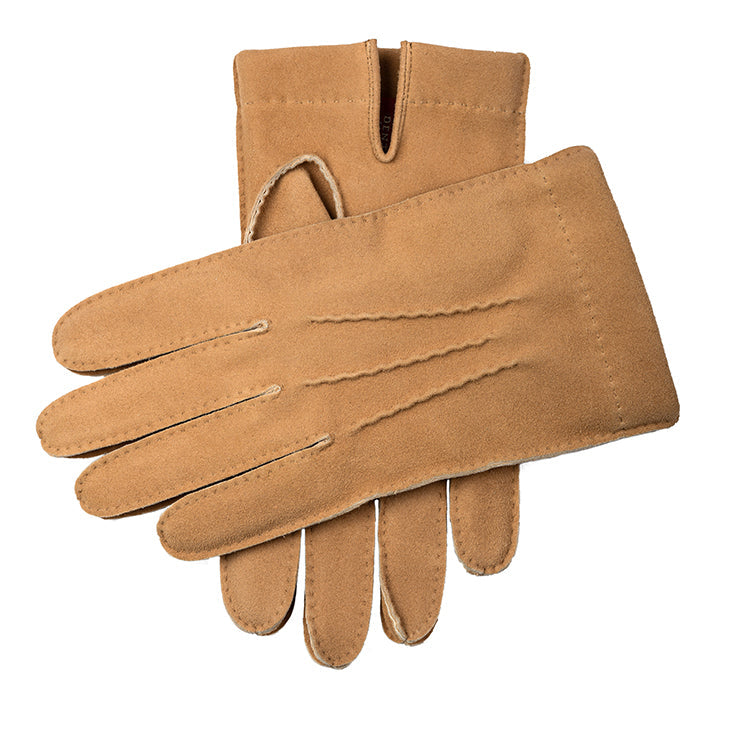 Men S Heritage Handsewn Three Point Cashmere Lined Buckskin Leather Gloves