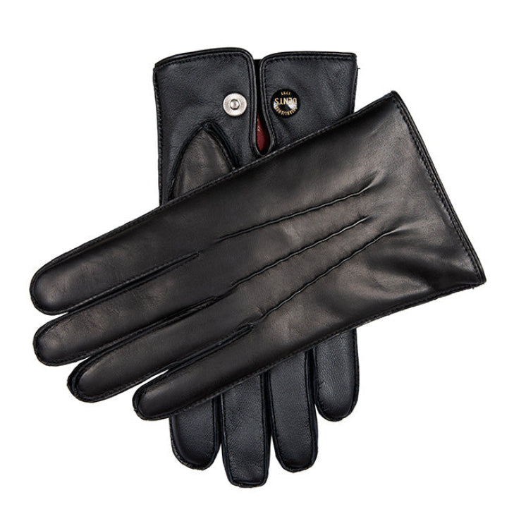 Men S Heritage Touchscreen Three Point Fur Lined Leather Gloves