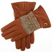 Men's Heritage Cashmere-Lined Harris Tweed and Deerskin Leather Gloves