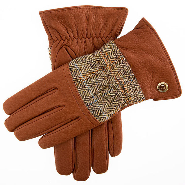Men's Heritage Cashmere-Lined Harris Tweed and Deerskin Leather Gloves