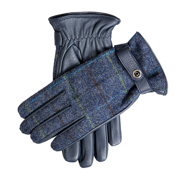 Men S Heritage Cashmere Lined Abraham Moon Tweed And Deerskin Leather Gloves