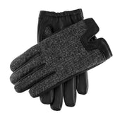 Men S Heritage Cashmere Lined Abraham Moon Herringbone Tweed And Leather Gloves