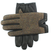 Men's Heritage Cashmere-Lined Abraham Moon Herringbone Tweed and Leather Gloves