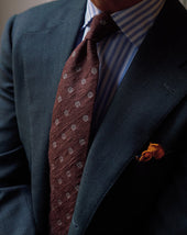 Animal Motif Wool Silk Pocket Square Honey 40x40cm