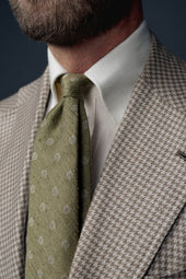 Shibumi Flower Shantung Silk Tie Hand Rolled
